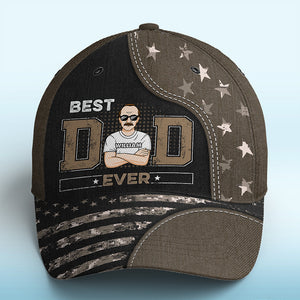 Meilleur papa du monde - Casquette personnalisée pour la famille, casquette classique à imprimé intégral - Cadeau de fête des pères et d'anniversaire pour papa