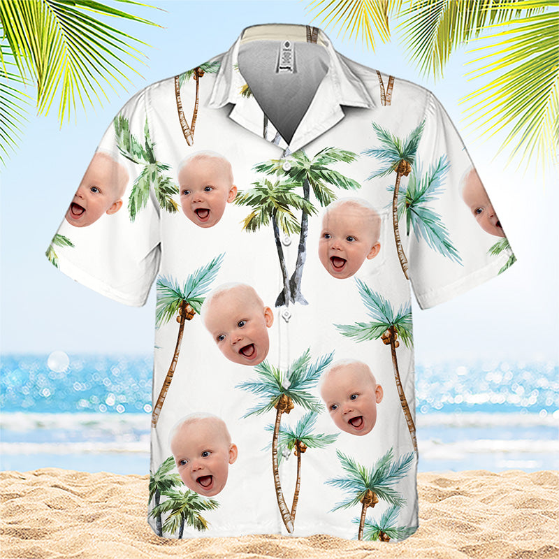 T-shirt hawaïen tropical unisexe personnalisé avec photo « Seek To Sea More » - Cadeau de vacances d'été, cadeau pour les membres de la famille