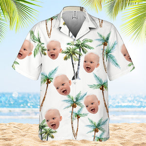 T-shirt hawaïen tropical unisexe personnalisé avec photo « Seek To Sea More » - Cadeau de vacances d'été, cadeau pour les membres de la famille