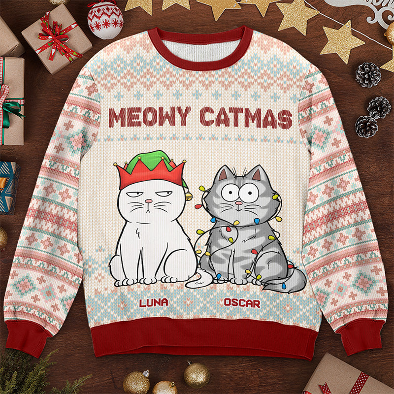 Père Noël, arrêtez-vous ici ! Sweat-shirt personnalisé pour chien et chat, en laine, unisexe, cadeau de Noël pour les propriétaires et les amoureux des animaux.