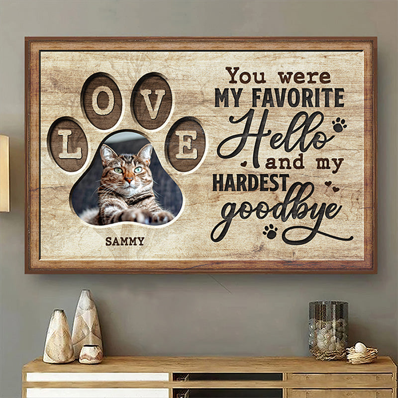 Affiche photo personnalisée « Promenez-vous à nos côtés tous les jours » - Affiche de décoration horizontale personnalisée pour chien et chat - Cadeau de pendaison de crémaillère pour propriétaires et amoureux des animaux