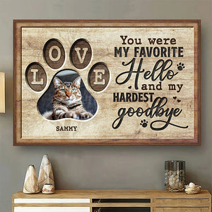 Affiche photo personnalisée « Promenez-vous à nos côtés tous les jours » - Affiche de décoration horizontale personnalisée pour chien et chat - Cadeau de pendaison de crémaillère pour propriétaires et amoureux des animaux