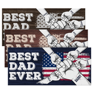 Best Dad Ever - Family Personalized Custom Rectangle Shaped Home Decor Wood Sign - Father's Day, House Warming Gift For Dad