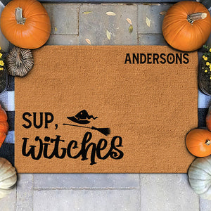 Sup Witches - Family Personalized Custom Home Decor Decorative Mat - Halloween Gift For Family Members