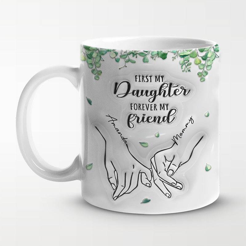 Le bonheur, c'est voir sa mère sourire - Mug personnalisé 3D à effet gonflé - Cadeau pour maman et fille