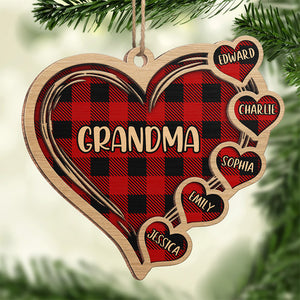 Meilleure grand-mère du monde - Décoration familiale personnalisée - Forme en bois personnalisée - Cadeau de Noël pour grand-mère