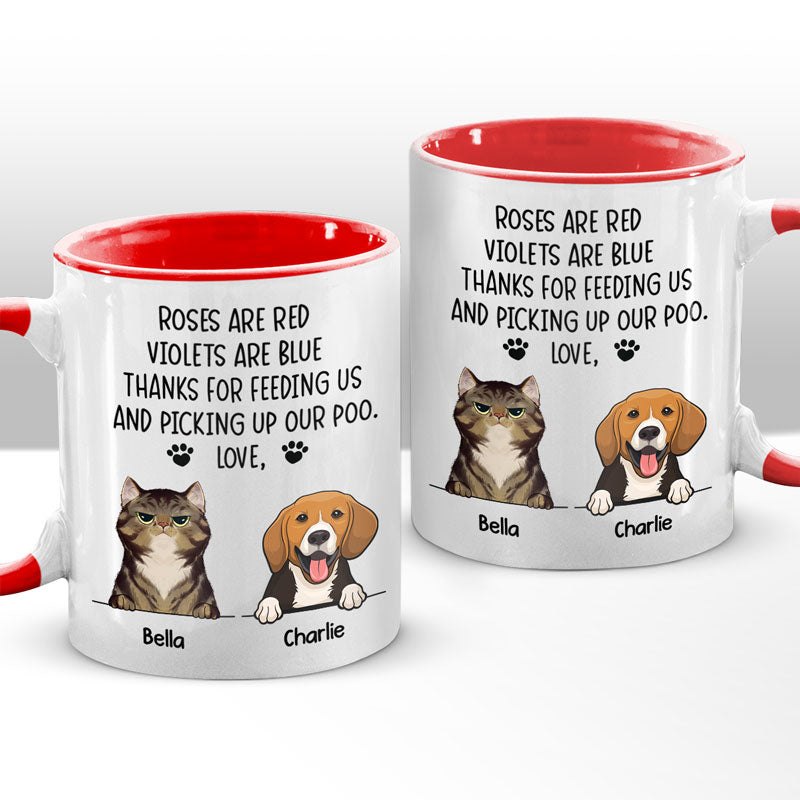 Merci de toujours me nourrir - Tasse personnalisée pour chien et chat - Cadeau de Noël pour les propriétaires et les amoureux des animaux