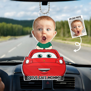 Photo personnalisée de bébé voyageant avec vous - Décoration de voiture personnalisée pour la famille - Forme personnalisée en acrylique - Cadeau pour les membres de la famille