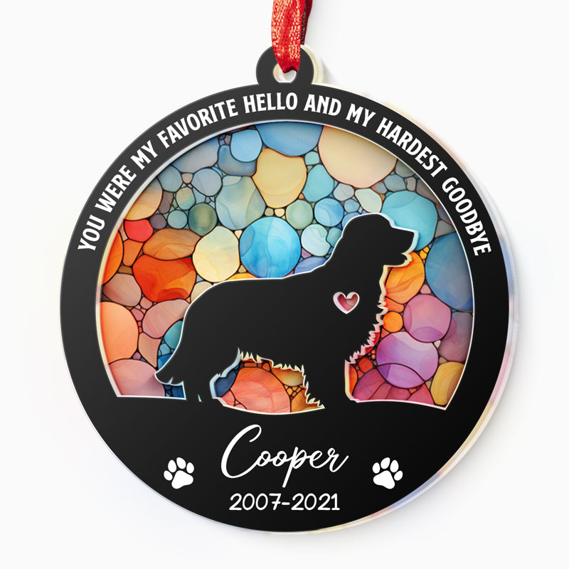 Tu nous manqueras pour le reste de notre vie - Ornement attrape-soleil personnalisé commémoratif - Forme ronde en acrylique - Cadeau de condoléances pour les propriétaires d'animaux de compagnie, les amoureux des animaux