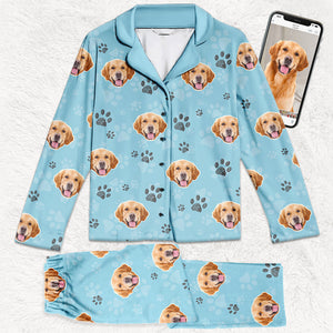 Pyjama personnalisé avec photo « Mon chien me trouve cool » - Cadeau de Noël pour les propriétaires et les amoureux des animaux