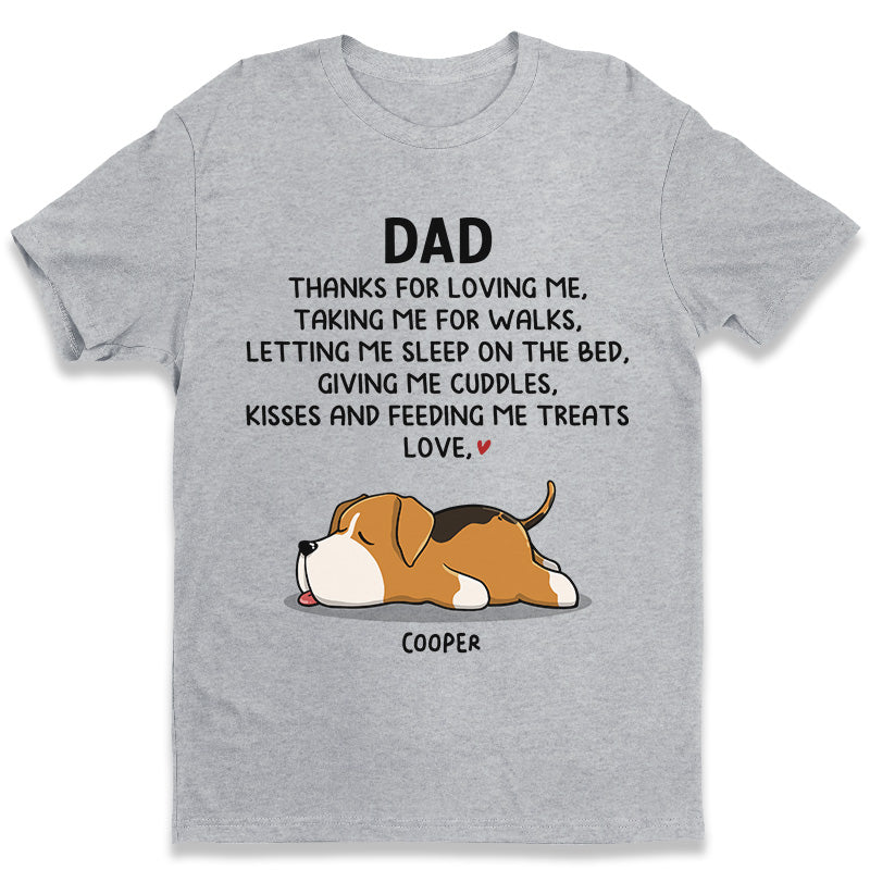 Merci de nous avoir fait des câlins et des bisous - T-shirt unisexe personnalisé pour chien, sweat à capuche, sweat-shirt - Fête des pères, cadeau pour les propriétaires d'animaux, amoureux des animaux