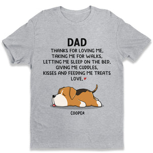 Merci de nous avoir fait des câlins et des bisous - T-shirt unisexe personnalisé pour chien, sweat à capuche, sweat-shirt - Fête des pères, cadeau pour les propriétaires d'animaux, amoureux des animaux