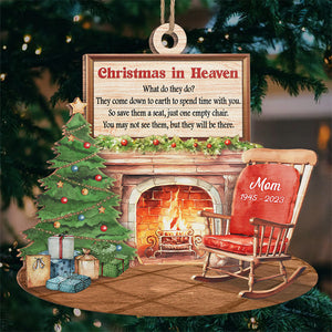 Noël au paradis - Ornement commémoratif personnalisé - Forme unique en bois - Cadeau de Noël, cadeau de condoléances pour les membres de la famille