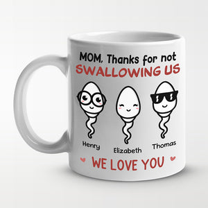Maman, merci de ne pas nous avoir avalés - Mug personnalisé pour la famille - Cadeau de fête des mères, d'anniversaire pour maman