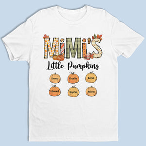 Grandma Little Pumpkin - Family Personalized Custom Unisex T-shirt, Hoodie, Sweatshirt - Autumn Fall Gift For Grandma
