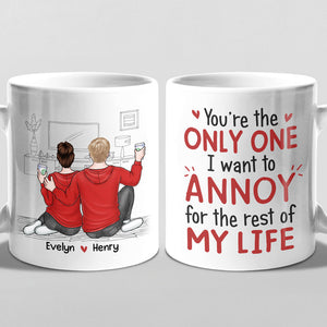 Je promets de te toucher les fesses - Tasse personnalisée pour couple - Cadeau pour mari et femme, anniversaire