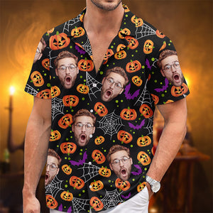 Photo personnalisée « Je crie, tu cries, nous crions tous » - T-shirt hawaïen tropical unisexe personnalisé pour la famille - Cadeau d'Halloween pour les membres de la famille, les propriétaires d'animaux et les amoureux des animaux