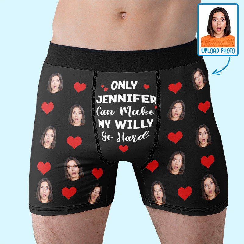 Photo personnalisée « Elle seule peut faire vibrer mes cloches » - Boxer personnalisé amusant, boxer pour homme - Cadeau d'anniversaire pour petit ami, mari, anniversaire