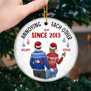 C'est toujours mieux quand on est ensemble - Ornement personnalisé pour couple - Forme ronde en céramique - Cadeau de Noël pour mari et femme, anniversaire