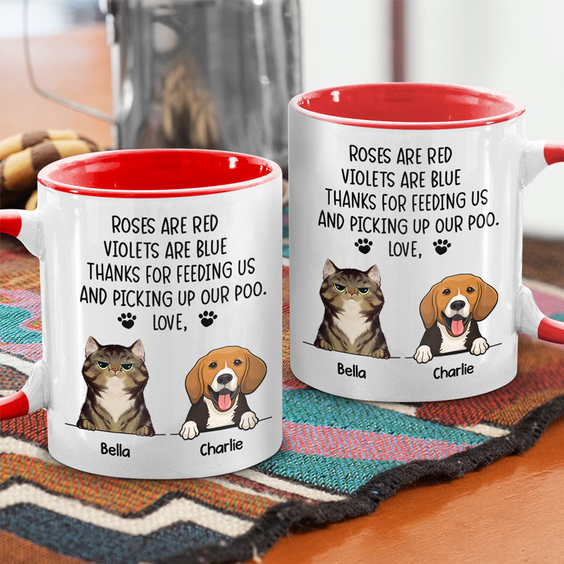 Merci de toujours me nourrir - Tasse personnalisée pour chien et chat - Cadeau de Noël pour les propriétaires et les amoureux des animaux