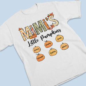 Grandma Little Pumpkin - Family Personalized Custom Unisex T-shirt, Hoodie, Sweatshirt - Autumn Fall Gift For Grandma