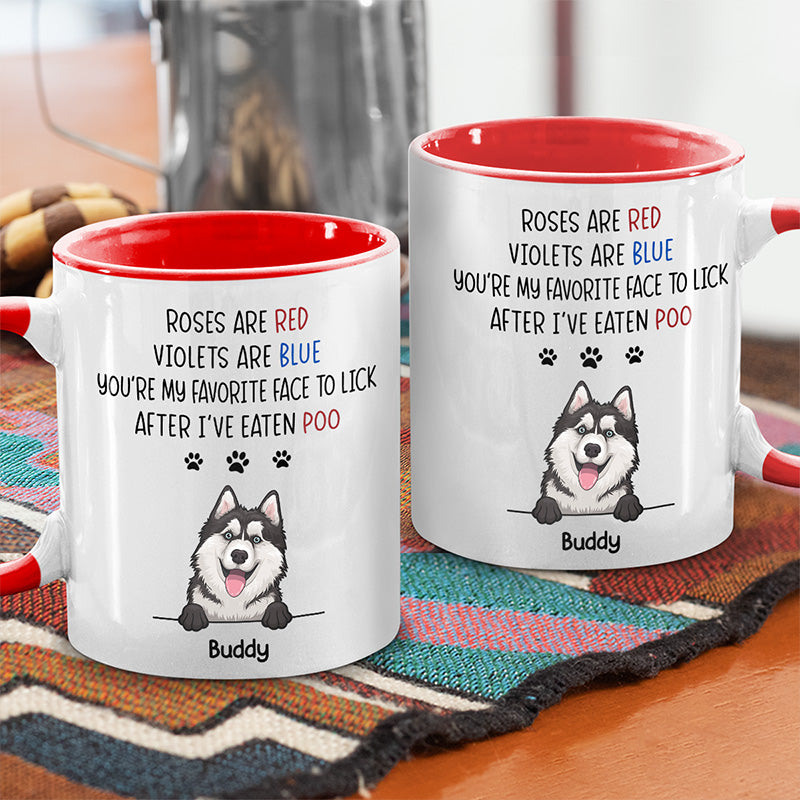 Tu es mon visage préféré à lécher - Tasse personnalisée pour chien - Cadeau pour les propriétaires d'animaux et les amoureux des animaux