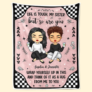 J'aimerais pouvoir te serrer dans mes bras maintenant - Couverture personnalisée Bestie - Cadeau pour meilleures amies, BFF, sœurs