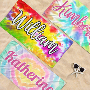 La plage vous appelle - Serviette de plage personnalisée pour toute la famille - Cadeau pour les vacances d'été, un anniversaire ou une fête à la piscine