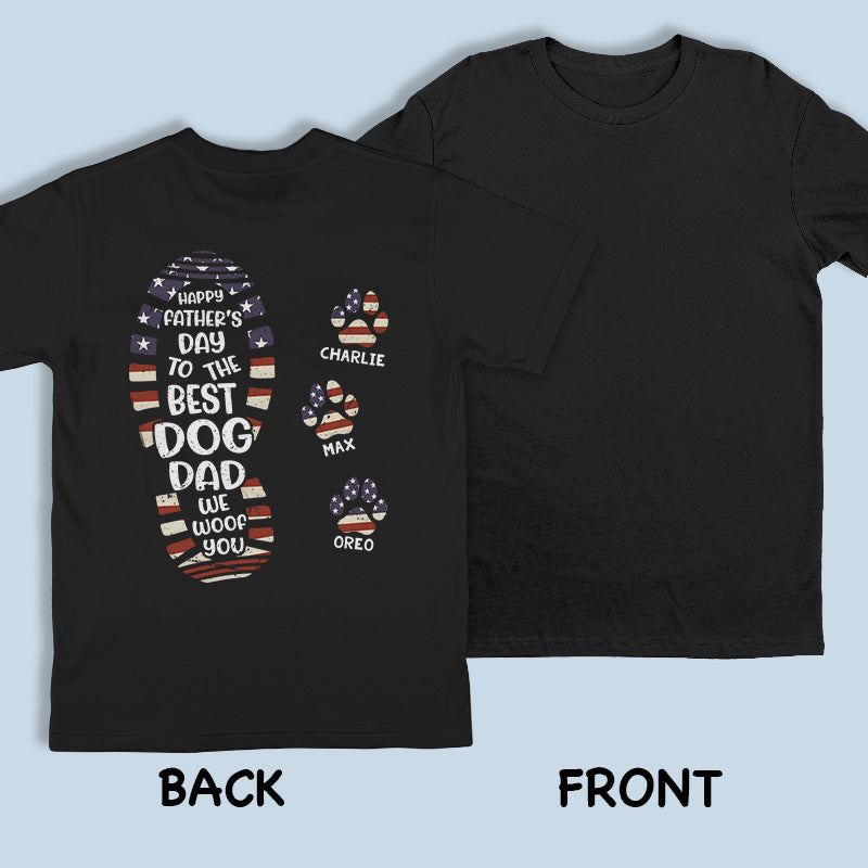 Bonne fête des pères au meilleur papa - T-shirt, sweat à capuche et sweat-shirt unisexe personnalisé avec imprimé au dos pour chien et chat - Cadeau pour la fête des pères, pour les propriétaires d'animaux et les amoureux des animaux