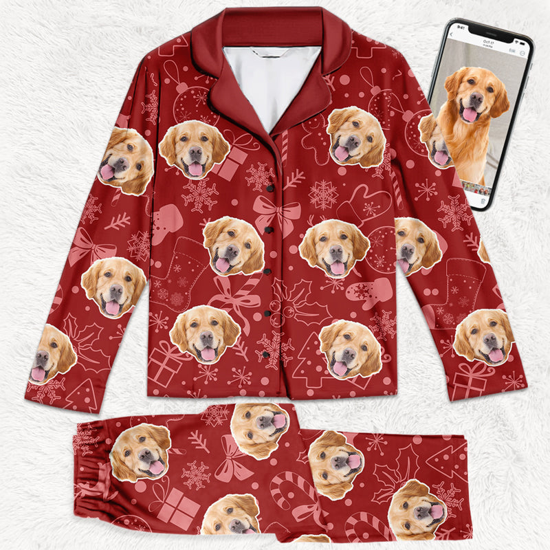 Pyjama photo personnalisé pour un Noël festif et canin - Pyjama photo personnalisé pour chien et chat - Cadeau de Noël pour propriétaires et amoureux des animaux