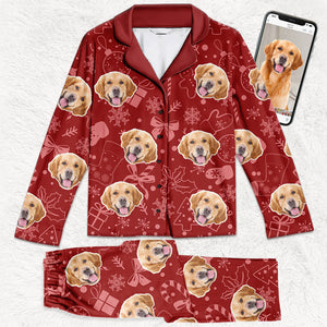 Pyjama photo personnalisé pour un Noël festif et canin - Pyjama photo personnalisé pour chien et chat - Cadeau de Noël pour propriétaires et amoureux des animaux