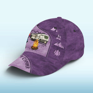 Le camping est ma thérapie ! Casquette de camping personnalisée, imprimé intégral, cadeau pour les amateurs de camping.