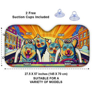Let's Go Outside - Dog & Cat Personalized Custom Auto Windshield Sunshade, Car Window Protector - Gift For Pet Owners, Pet Lovers