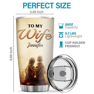 Je t'aime pour toujours et à jamais - Verre personnalisé pour couple - Cadeau pour mari et femme, anniversaire