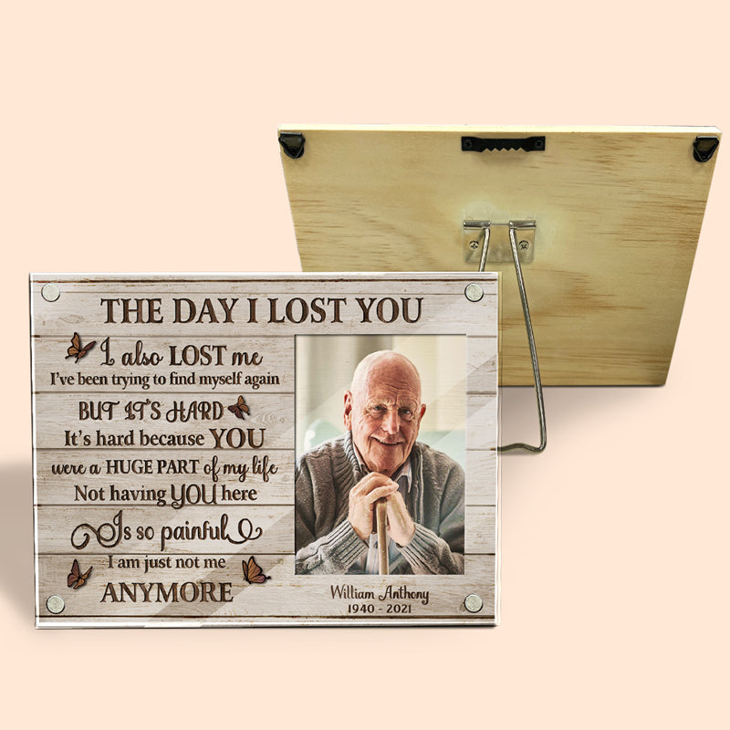 Le jour où je t'ai perdu pour toujours - Cadre photo magnétique en acrylique personnalisé commémoratif - Cadeau de condoléances, cadeau pour les membres de la famille