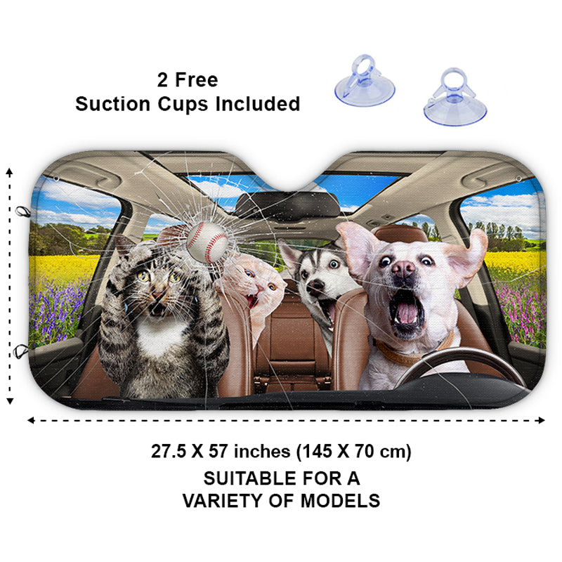 Photo personnalisée « Les meilleurs amis sont des personnes avec des pattes » - Pare-soleil de pare-brise de voiture personnalisé pour chien et chat, protection de fenêtre de voiture - Cadeau pour propriétaires d'animaux et amoureux des animaux