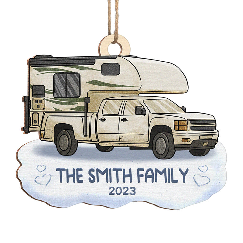Camp Live Love Laugh - Décoration familiale personnalisée - Bois en forme personnalisée - Cadeau de Noël pour les membres de la famille et les amateurs de camping