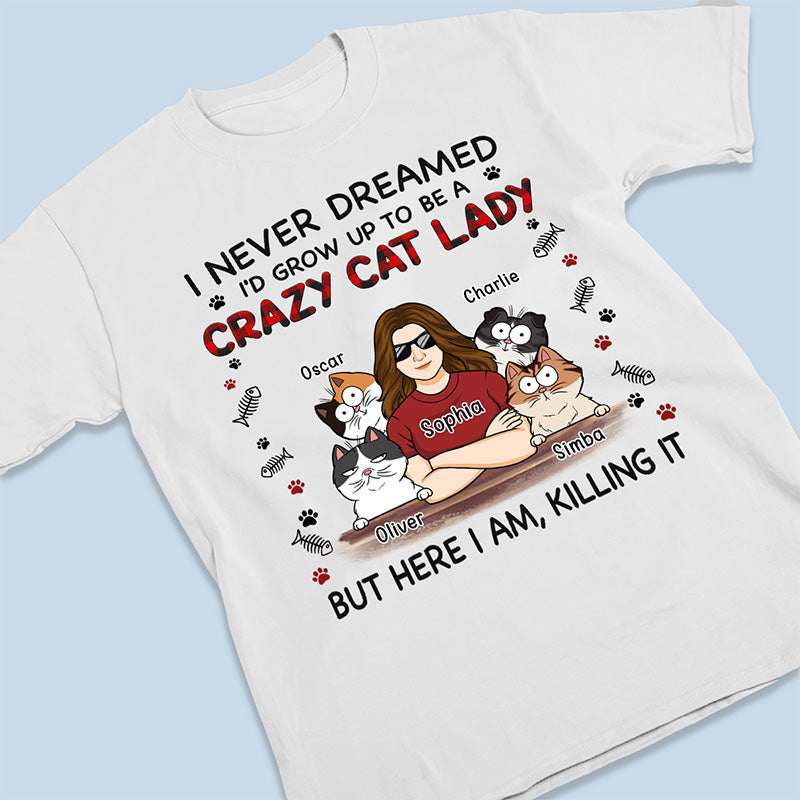 Me voici - T-shirt unisexe personnalisé avec chat, sweat à capuche, cadeau pour les propriétaires et les amoureux des animaux