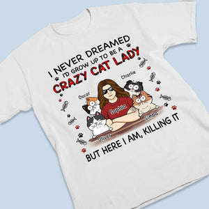 Me voici - T-shirt unisexe personnalisé avec chat, sweat à capuche, cadeau pour les propriétaires et les amoureux des animaux