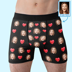 Custom Photo This Belongs To Me Sweetheart - Funny Personalized Custom Boxer Briefs, Men's Boxers - Birthday Gift For Boyfriend, Husband, Anniversary