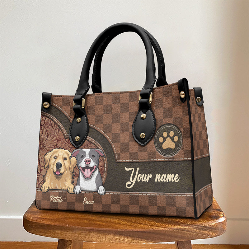 Amour inconditionnel dans un sac en fourrure - Sac à main en cuir personnalisé pour chien et chat - Cadeau pour propriétaires et amoureux des animaux