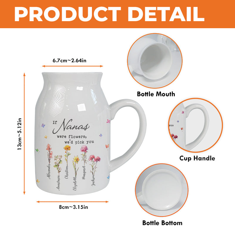 L'amour de grand-mère donne vie aux fleurs - Vase à fleurs personnalisé pour la décoration intérieure de la famille - Cadeau de pendaison de crémaillère pour maman et grand-mère