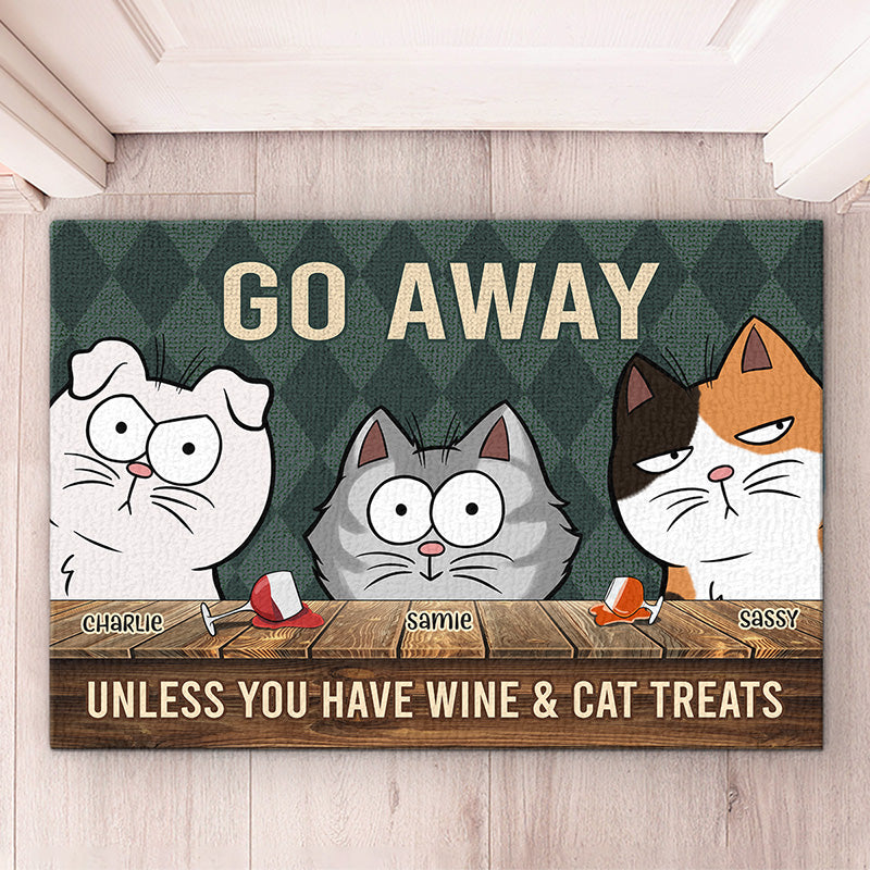 Partez sans friandises pour chat ! Tapis décoratif personnalisé pour chat ! Cadeau pour propriétaires et amoureux des animaux