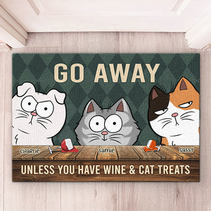 Partez sans friandises pour chat ! Tapis décoratif personnalisé pour chat ! Cadeau pour propriétaires et amoureux des animaux