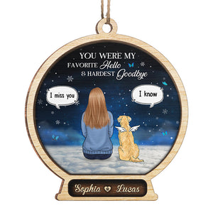Hear The Wind And Think Of Me - Memorial Personalized Custom Ornament - Wood Custom Shaped - Christmas Gift, Sympathy Gift For Pet Owners, Pet Lovers