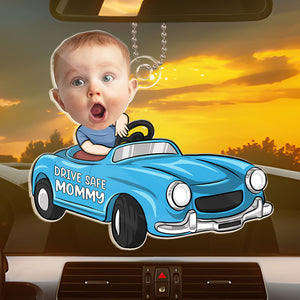 Photo personnalisée bébé conducteur - Décoration de voiture personnalisée pour la famille - Forme personnalisée en acrylique - Cadeau pour les membres de la famille