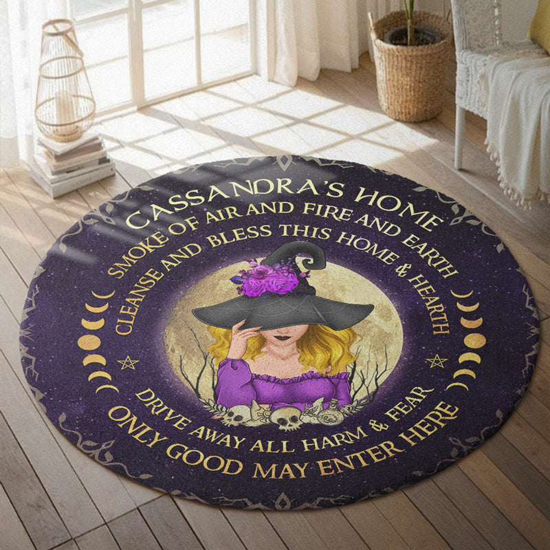 Fumée d'air, de feu et de terre - Tapis décoratif personnalisé pour sorcière - Cadeau d'Halloween pour sorcières, vous-même