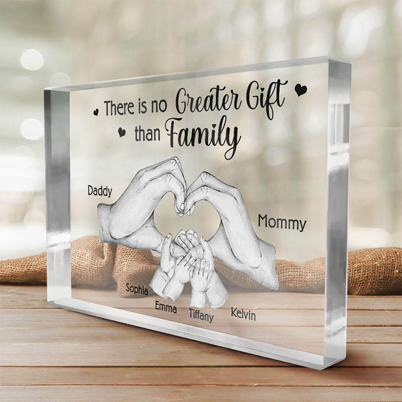 Beaucoup d'amour - Plaque rectangulaire en acrylique personnalisée pour la famille - Cadeau pour les membres de la famille