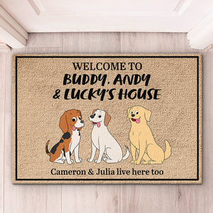 Bienvenue chez nous - Tapis décoratif personnalisé pour chien - Cadeau pour les propriétaires d'animaux et les amoureux des animaux
