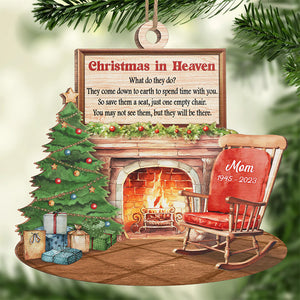 Noël au paradis - Ornement commémoratif personnalisé - Forme unique en bois - Cadeau de Noël, cadeau de condoléances pour les membres de la famille
